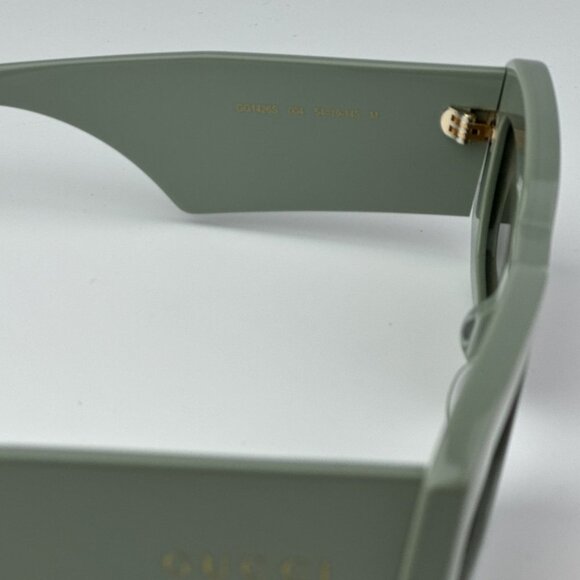 Gucci GG1426S 004 BRAND NEW Sunglasses Solid Sage Brown Unisex Rectangle - Picture 13 of 14